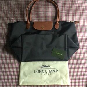NWOT Black Longchamp Tote with Duster Bag